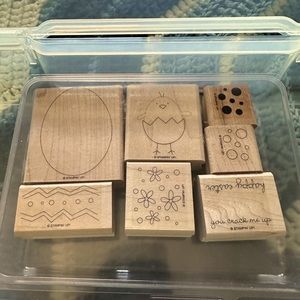 "A GOOD EGG" Stampin'UP! NEW~wood mount-Easter Chick-Egg-Decorations for egg